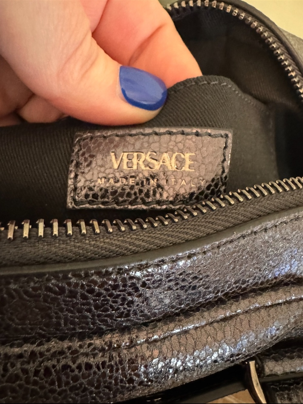VERSACE authentic gunmetal purse - Picture 7 of 8